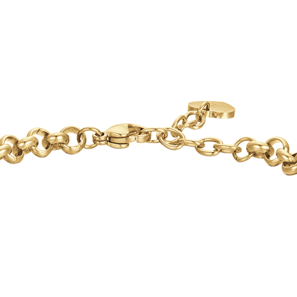 WOMEN'S STEEL BRACELET WITH STARS AND WHITE CRYSTALS