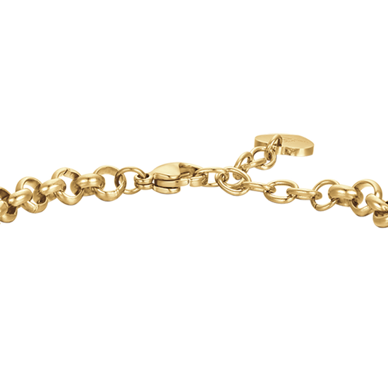WOMEN'S STEEL BRACELET WITH HEARTS AND WHITE CRYSTALS