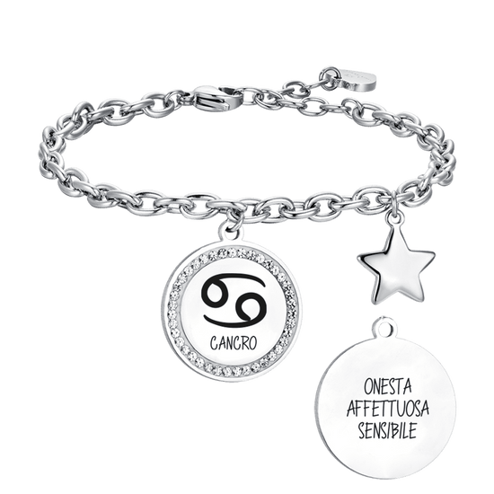 STEEL WOMEN'S BRACELET ZODIAC SIGN CANCER PLATE