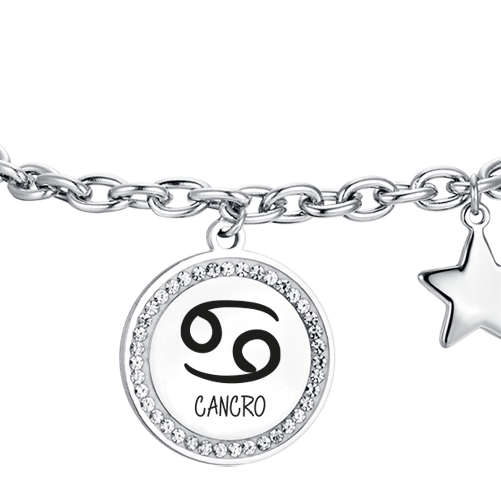STEEL WOMEN'S BRACELET ZODIAC SIGN CANCER PLATE