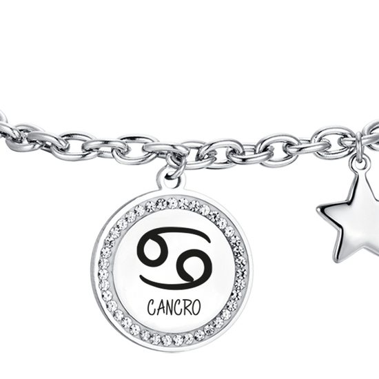 STEEL WOMEN'S BRACELET ZODIAC SIGN CANCER PLATE