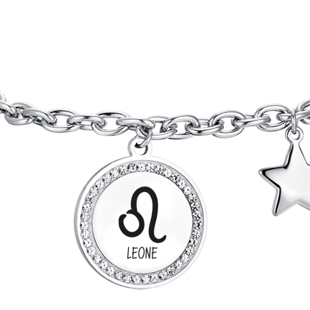 STEEL WOMEN'S ZODIAC SIGN LEO PLATE BRACELET