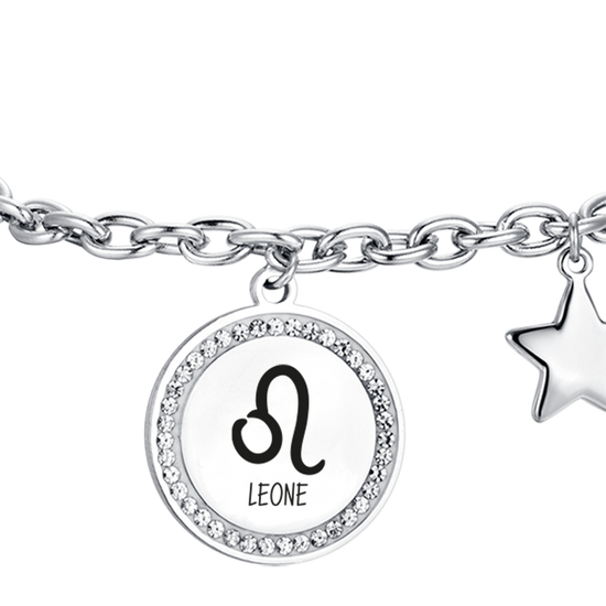 STEEL WOMEN'S ZODIAC SIGN LEO PLATE BRACELET