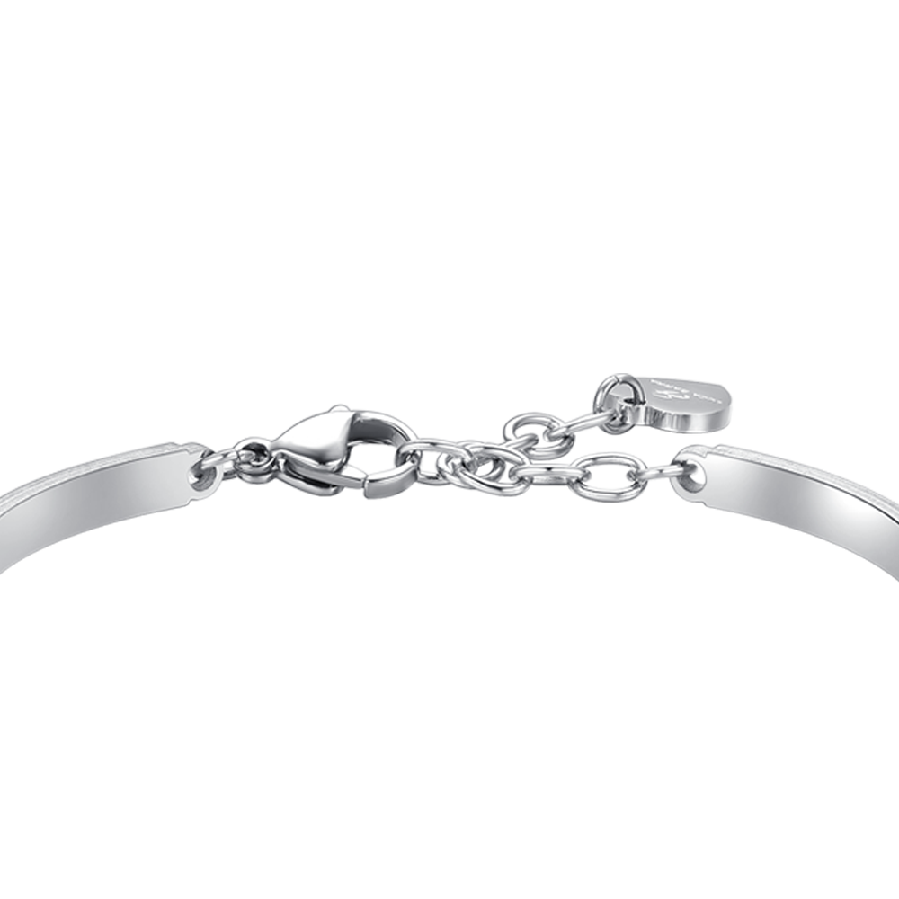 WHITE CRYSTAL HEART STEEL WOMEN'S BRACELET