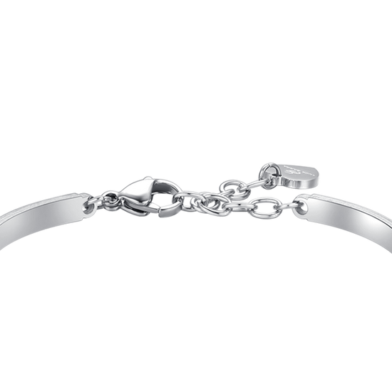 WHITE CRYSTAL HEART STEEL WOMEN'S BRACELET