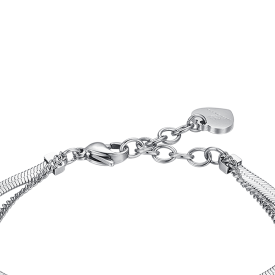 WOMEN'S STEEL BUTTERFLY BRACELET WITH WHITE CRYSTALS
