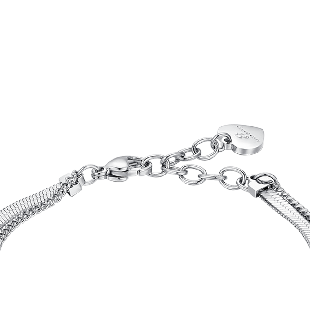 WOMEN'S STEEL STAR BRACELET WITH WHITE CRYSTALS