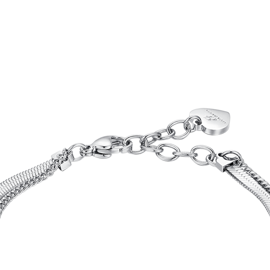 WOMEN'S STEEL STAR BRACELET WITH WHITE CRYSTALS