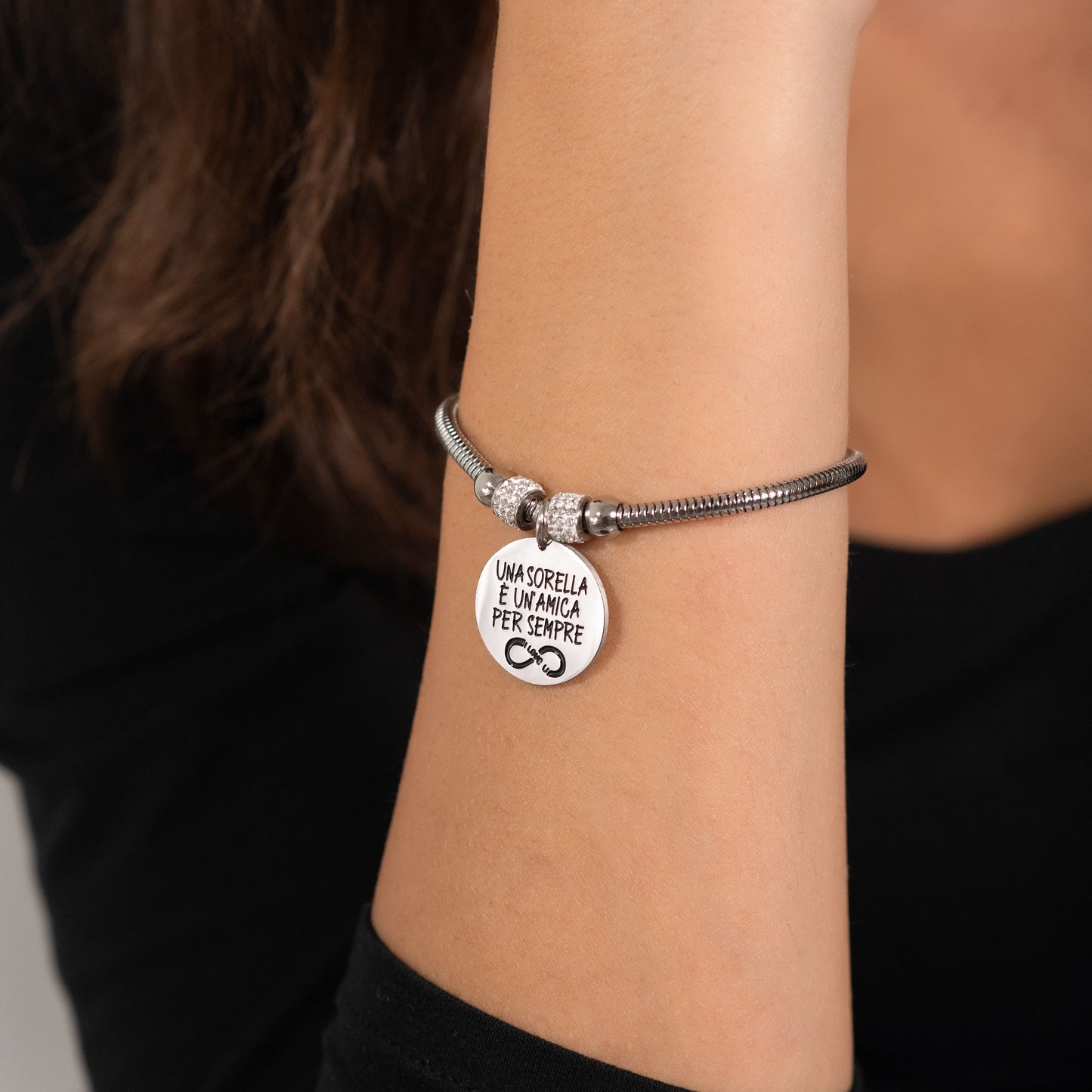 STEEL WOMEN'S BRACELET A SISTER IS A FRIEND FOREVER
