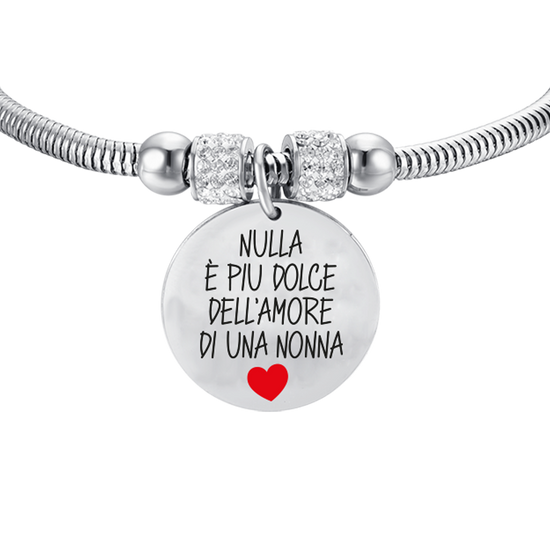 BRACCIALE DONNA IN ACCIAIO NULLA E' PIÙ DOLCE DELL'AMORE DI UNA NONNA Luca Barra