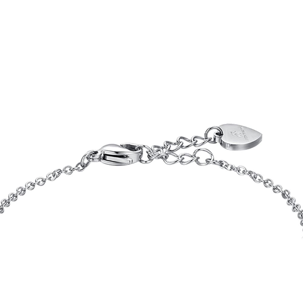 WOMEN'S STEEL STAR BRACELET WITH WHITE CRYSTALS