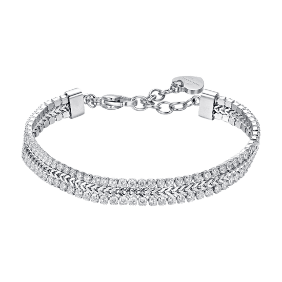 WOMAN'S TENNIS BRACELET IN STEEL WITH WHITE CRYSTALS Luca Barra