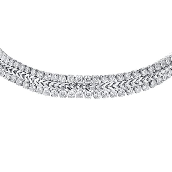 WOMAN'S TENNIS BRACELET IN STEEL WITH WHITE CRYSTALS Luca Barra