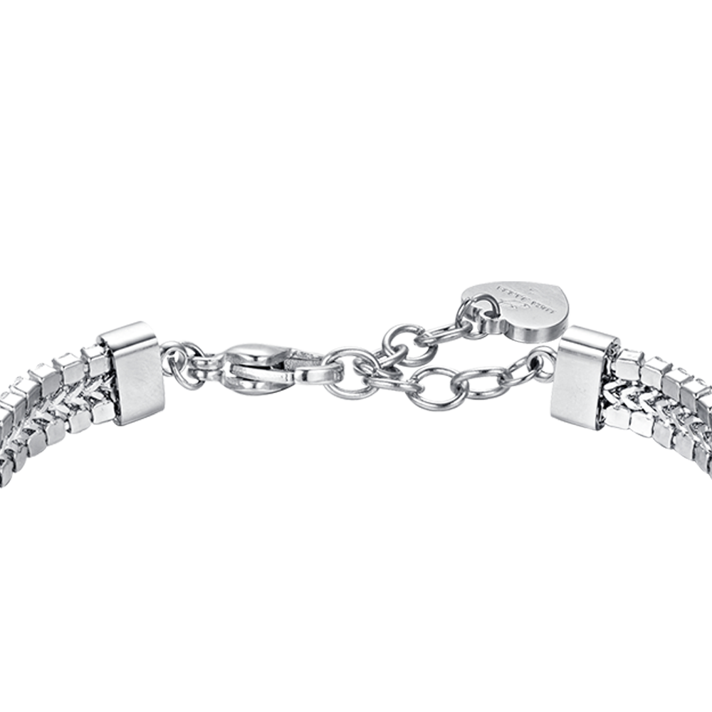 WOMAN'S TENNIS BRACELET IN STEEL WITH WHITE CRYSTALS Luca Barra