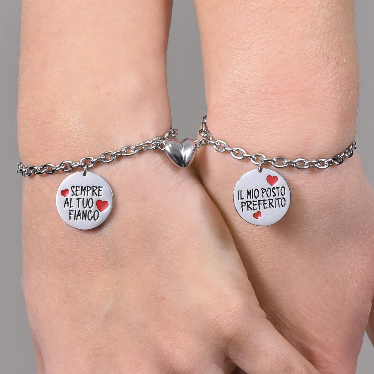 BRACCIALE DONNA IN ACCIAIO CON CUORE CALAMITA