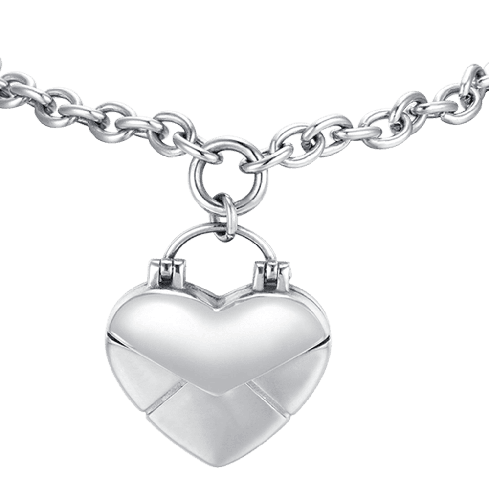 BRACCIALE DONNA IN ACCIAIO CON CUORE LETTERA Luca Barra