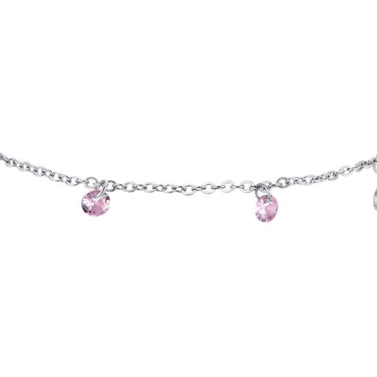 PINK CRYSTAL STEEL WOMEN'S BRACELET
