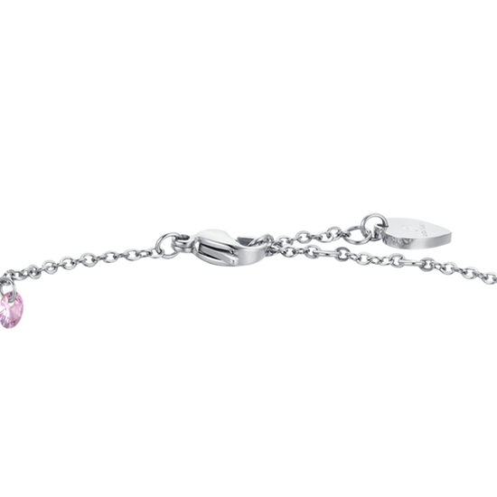 PINK CRYSTAL STEEL WOMEN'S BRACELET
