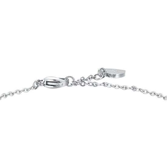 WOMEN'S STEEL BRACELET WITH PEARLS AND FOUR-LEAF CLOVER