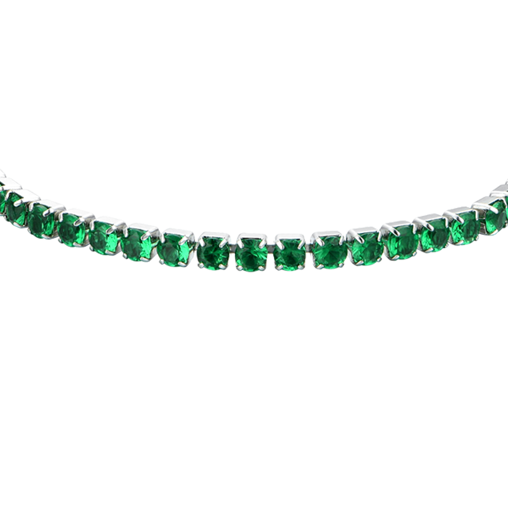 GREEN CRYSTALS WOMEN'S TENNIS BRACELET