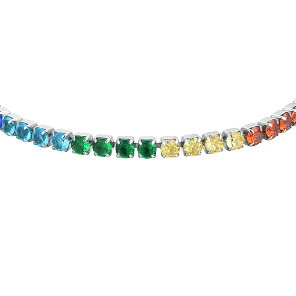 RAINBOW CRYSTALS WOMEN'S TENNIS BRACELET