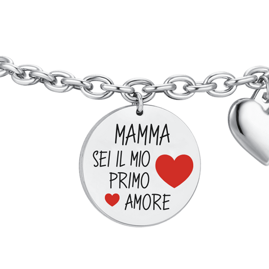 BRACCIALE DONNA IN ACCIAIO MAMMA SEI IL MIO PRIMO AMORE