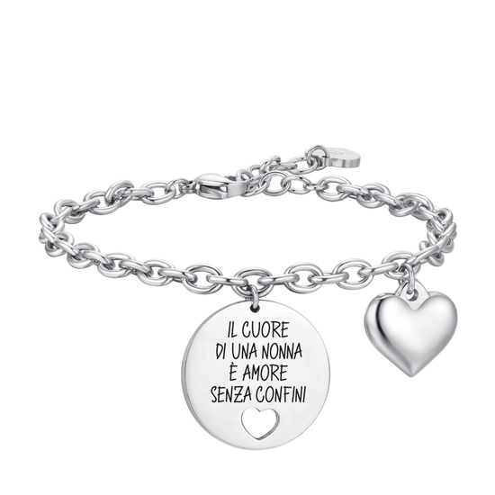 STEEL WOMEN'S BRACELET THE HEART OF A GRANDMOTHER