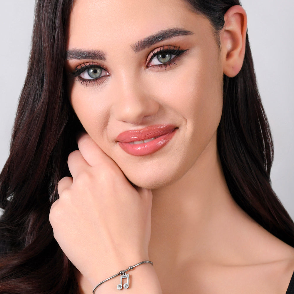 WOMEN'S STEEL BRACELET WITH MUSICAL NOTE