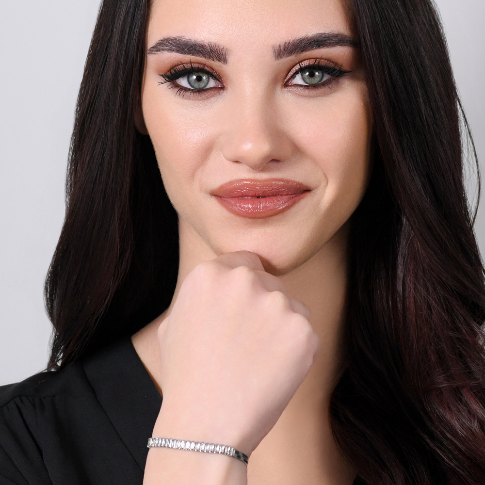 WHITE ZIRCONIA STEEL WOMEN'S BRACELET