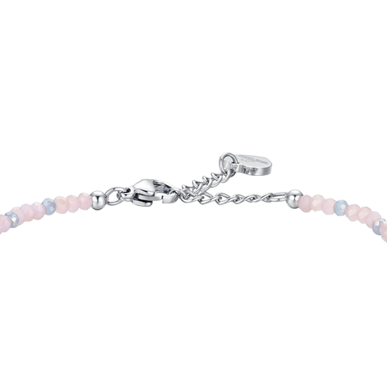WOMEN'S STEEL BRACELET PINK STONES AND MULTICOLOR CRYSTALS