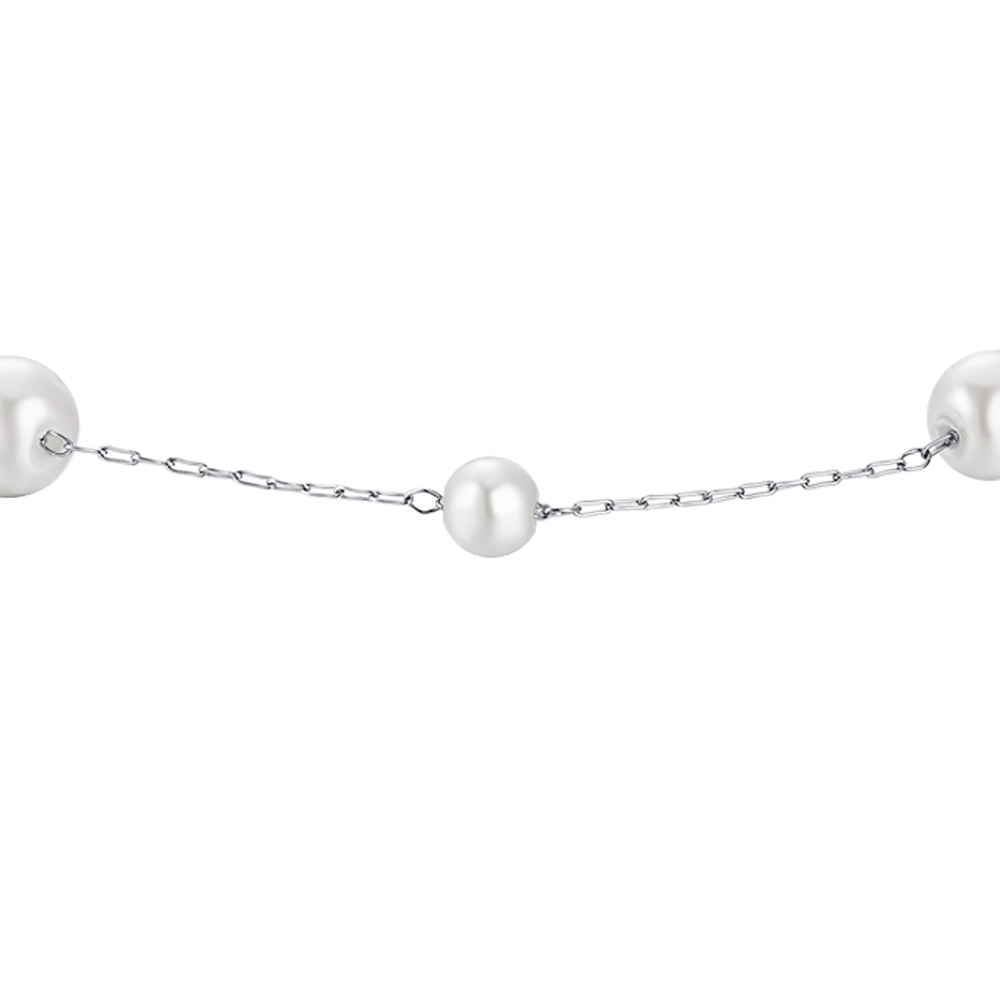 WOMEN'S STEEL BRACELET WITH PEARLS
