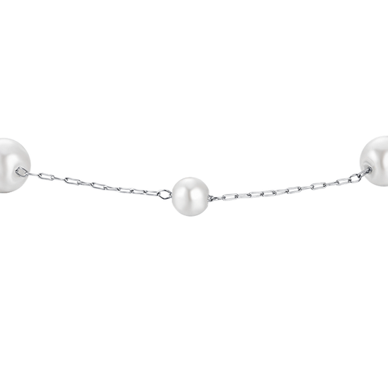 WOMEN'S STEEL BRACELET WITH PEARLS