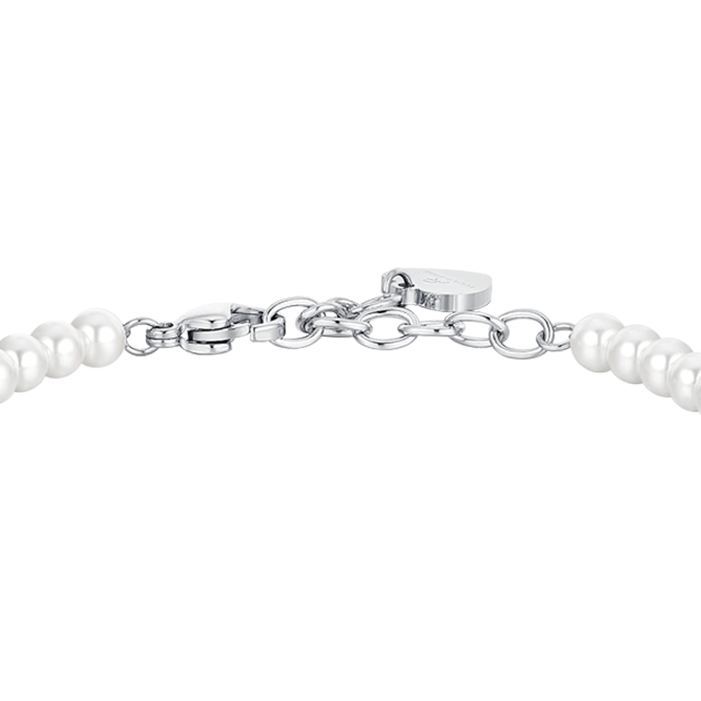 PEARLS AND HEART STEEL WOMEN'S BRACELET