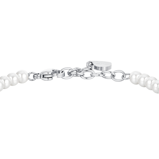 PEARLS AND HEART STEEL WOMEN'S BRACELET