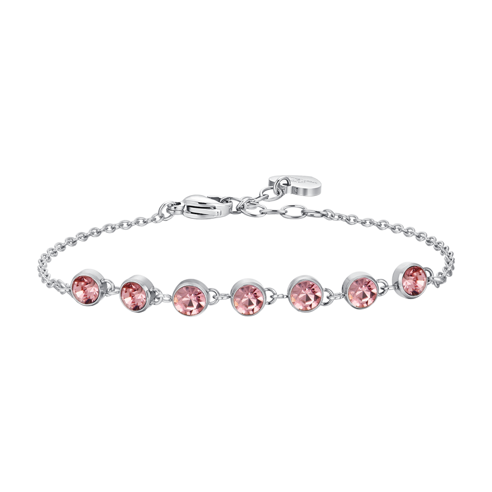 PINK CRYSTAL STEEL WOMEN'S BRACELET