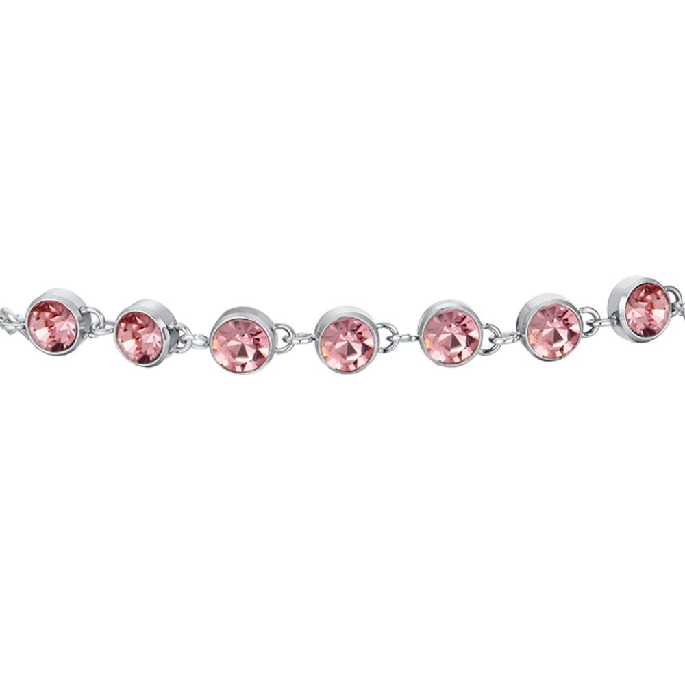 PINK CRYSTAL STEEL WOMEN'S BRACELET