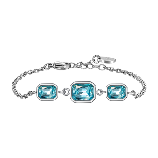 BRACCIALE DONNA CON CRISTALLI ACQUA MARINA