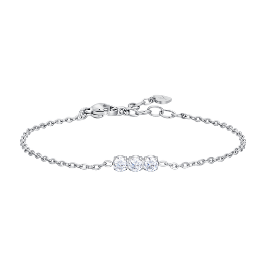 WOMEN'S STEEL BRACELET WITH WHITE CRYSTALS