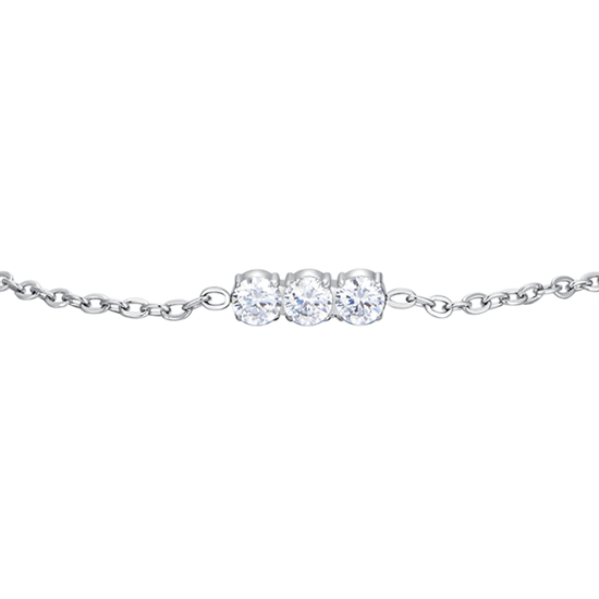 WOMEN'S STEEL BRACELET WITH WHITE CRYSTALS