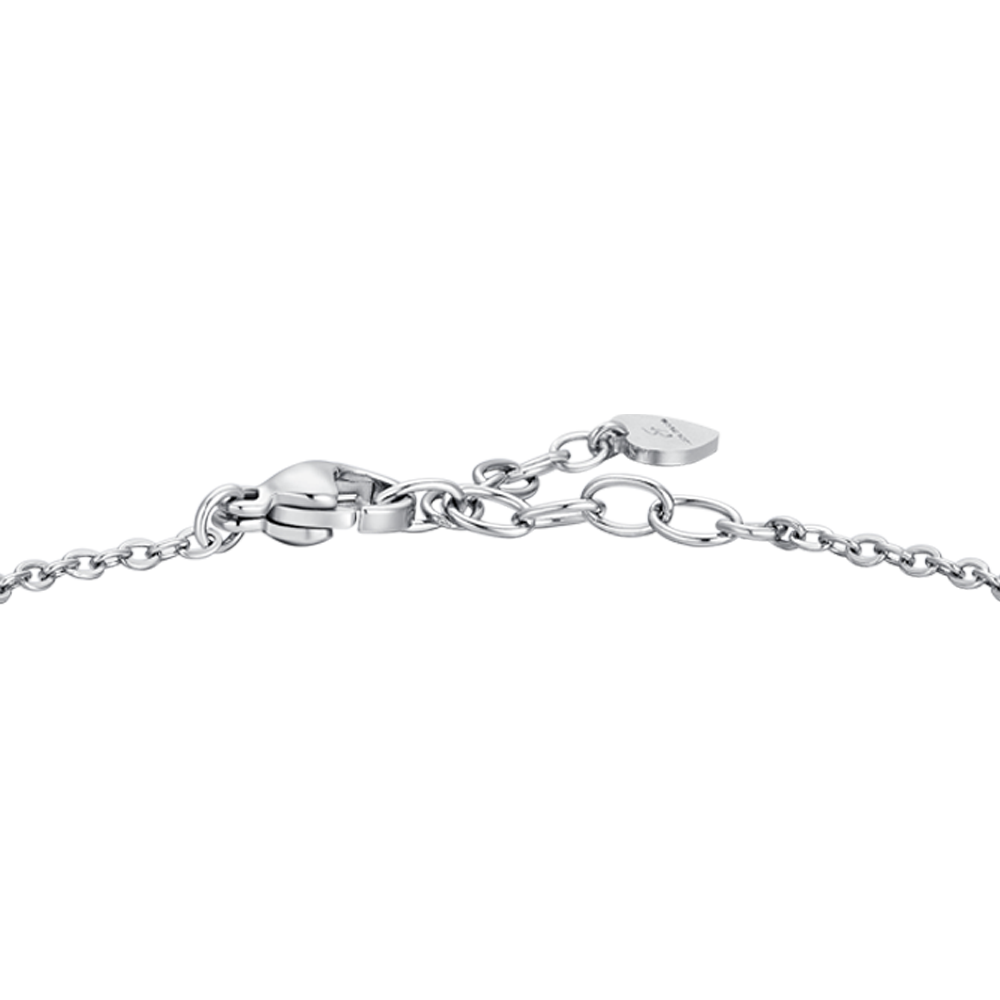 WOMEN'S STEEL BRACELET WITH WHITE CRYSTALS