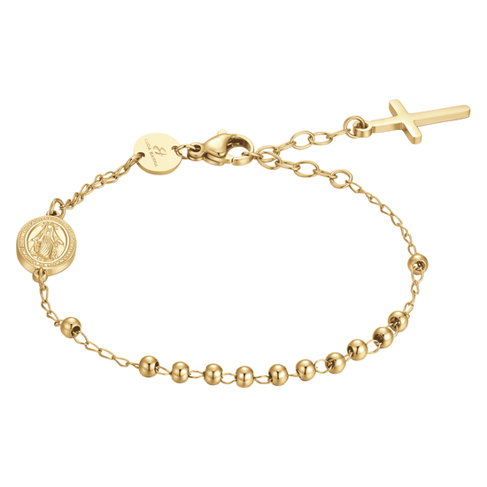 BRACCIALE DONNA ROSARIO IN ACCIAIO IP GOLD