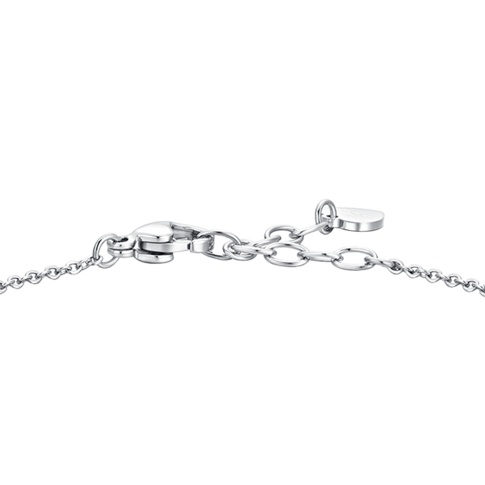 BRACCIALE DONNA IN ACCIAIO CON ZIRCONI VIOLA E BIANCHI