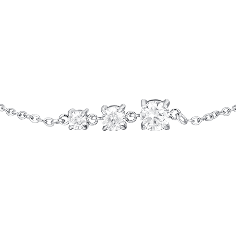 BRACCIALE DONNA IN ACCIAIO CON ZIRCONI BIANCHI