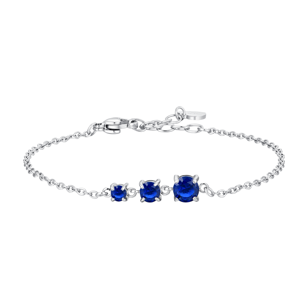 BRACCIALE DONNA IN ACCIAIO CON ZIRCONI BLU