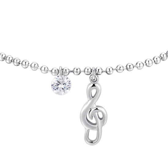 Carica immagine nella Galleria BRACCIALE DONNA IN ACCIAIO CON NOTA MUSICALE E ZIRCONE BIANCO
