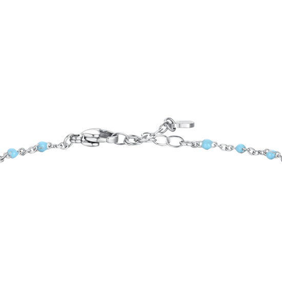 BRACCIALE DONNA IN ACCIAIO CON QUADRIFOGLIO,CRISTALLO E PIETRE CON SMALTO TURCHE