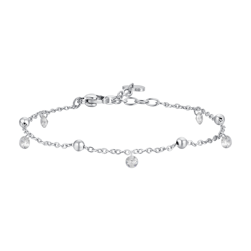 BRACCIALE DONNA IN ACCIAIO CON ZIRCONI BIANCHI