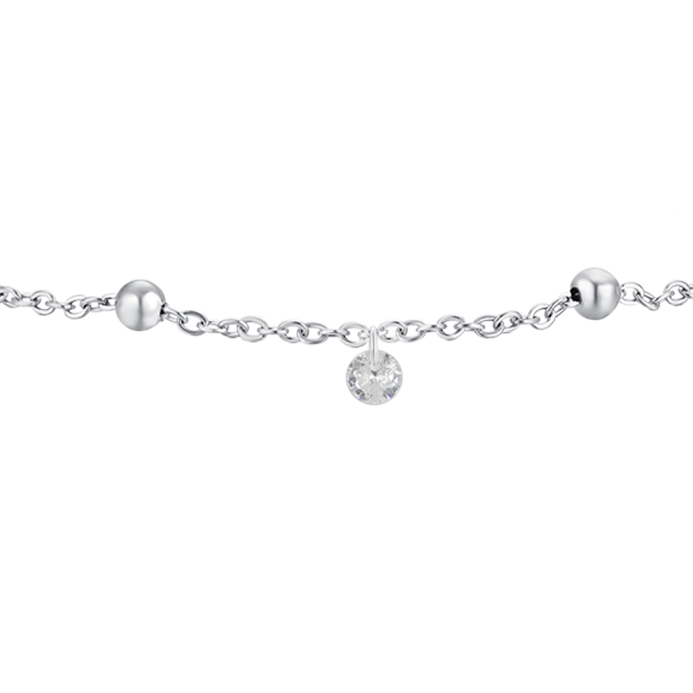 BRACCIALE DONNA IN ACCIAIO CON ZIRCONI BIANCHI