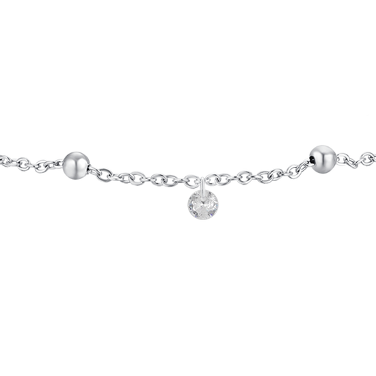 BRACCIALE DONNA IN ACCIAIO CON ZIRCONI BIANCHI