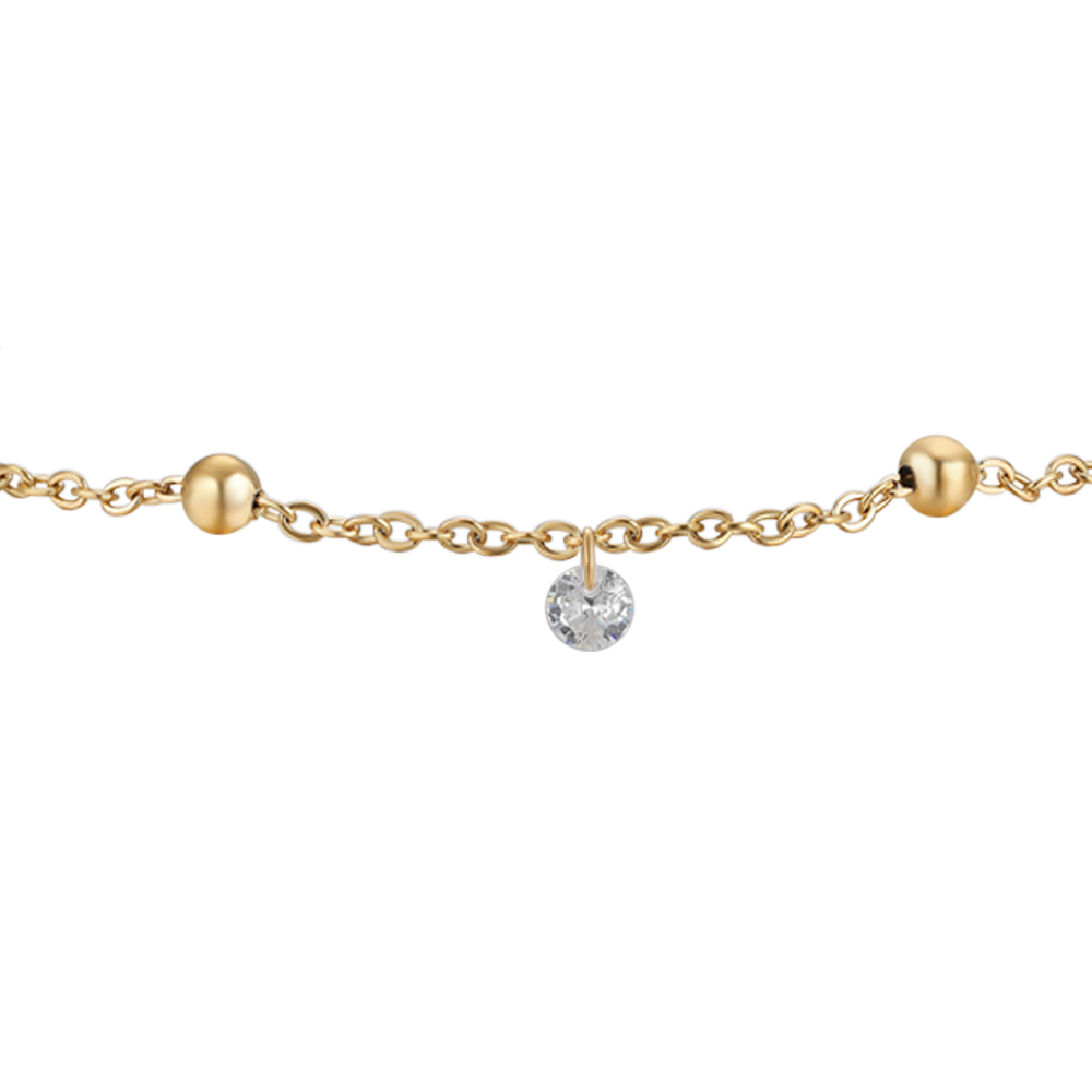 BRACCIALE DONNA IN ACCIAIO IP GOLD CON ZIRCONI BIANCHI